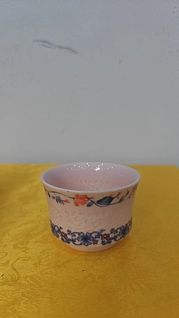 景德镇稀土马蹄玲珑芙蓉茶杯