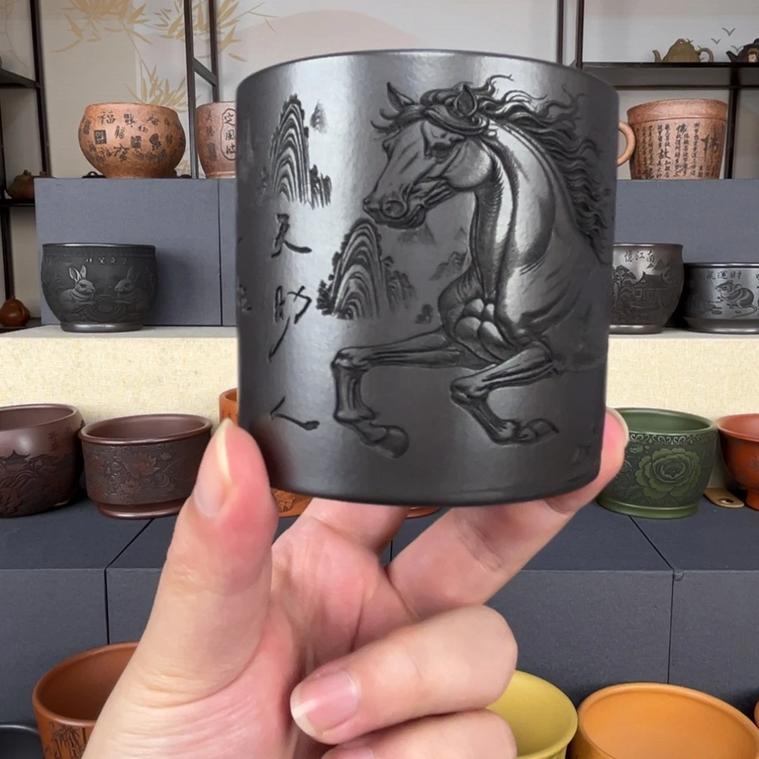 紫砂茶杯紫砂主人杯。手工制作