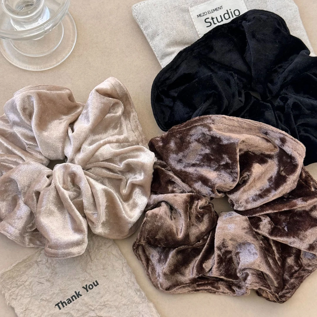 棕系万能穿搭公式~ 大肠圈大发圈高级感大肠发圈女扎头发发饰头绳