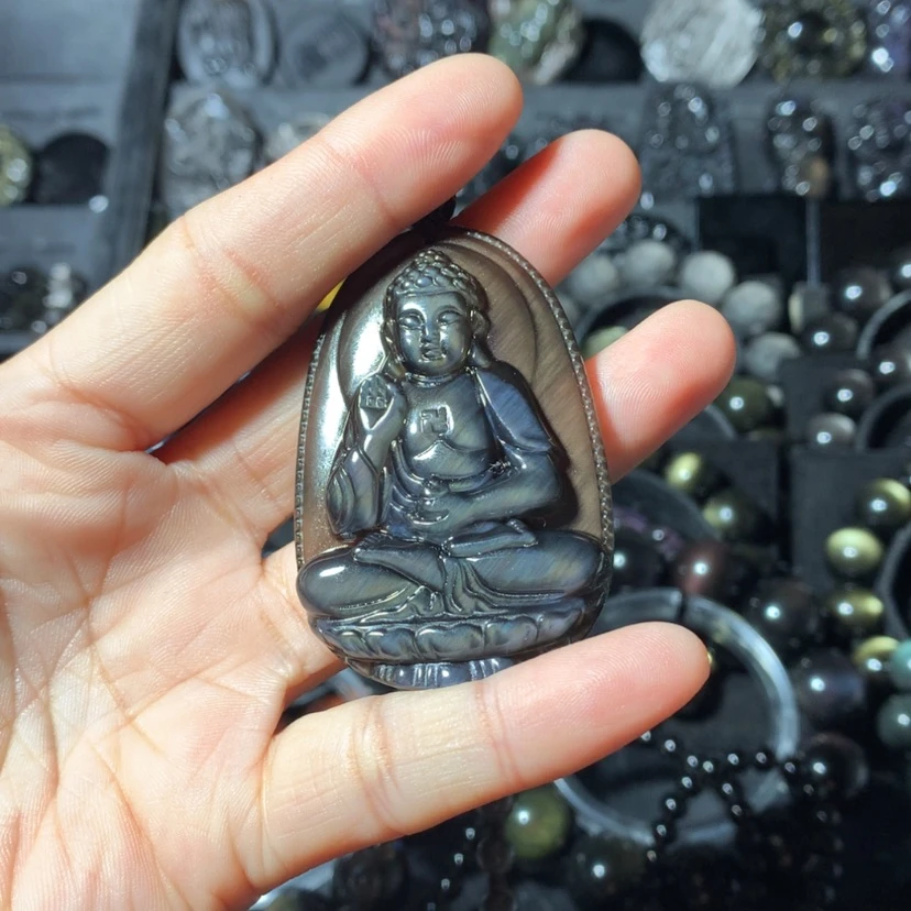 【闪购商品】黑曜岩吊坠(赠链)未镶嵌雨**昏