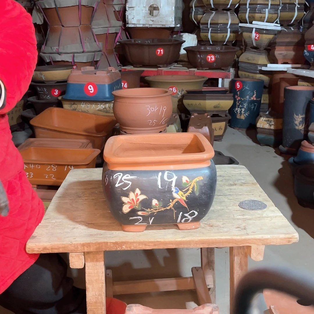 紫砂花盆四方盆一个