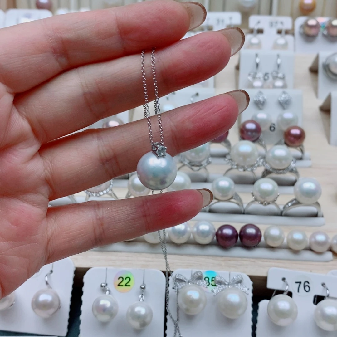 +****银S925镶嵌淡水珍珠耳饰