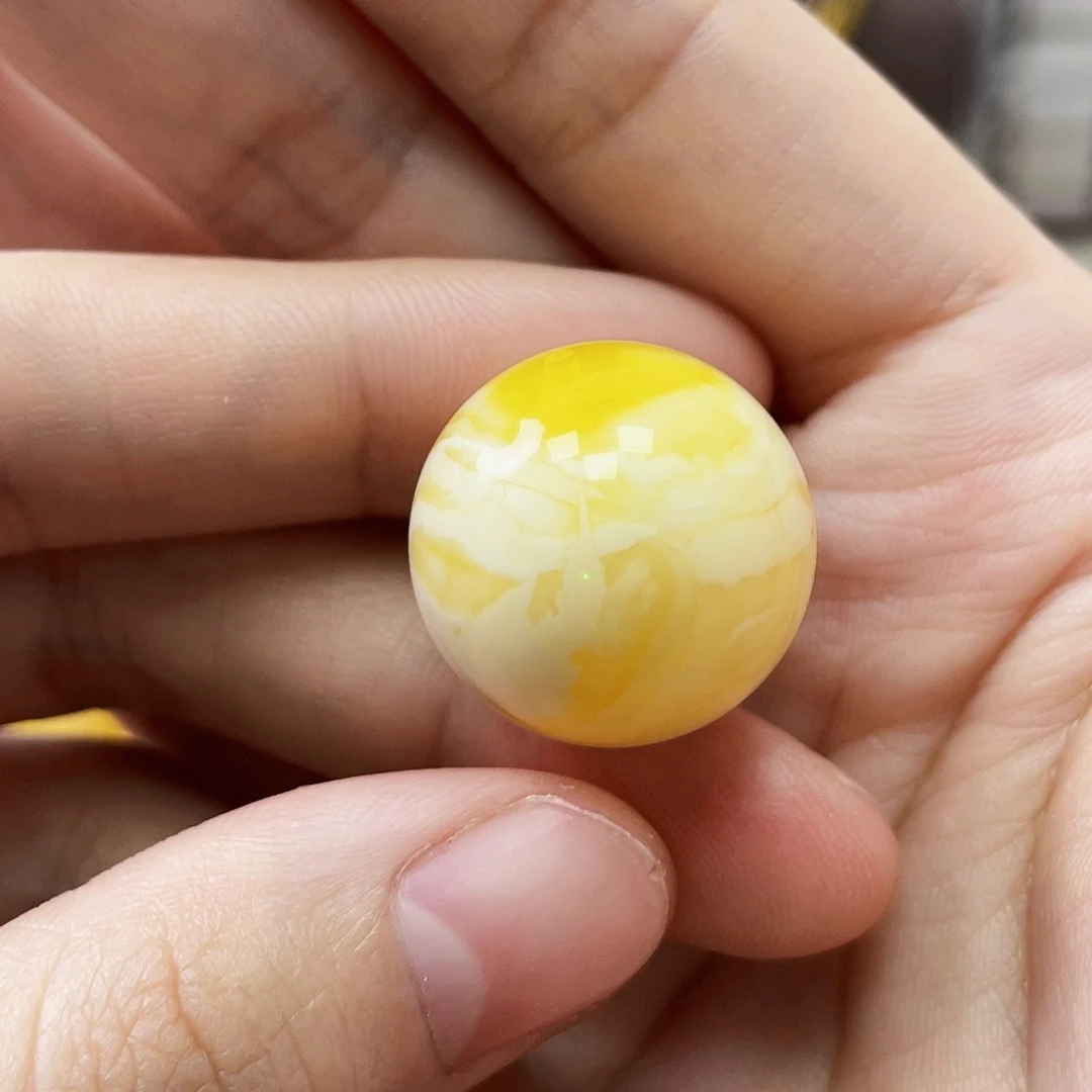 未镶嵌琥珀珠宝奇石20.1mm金瓷白溶洞妖花