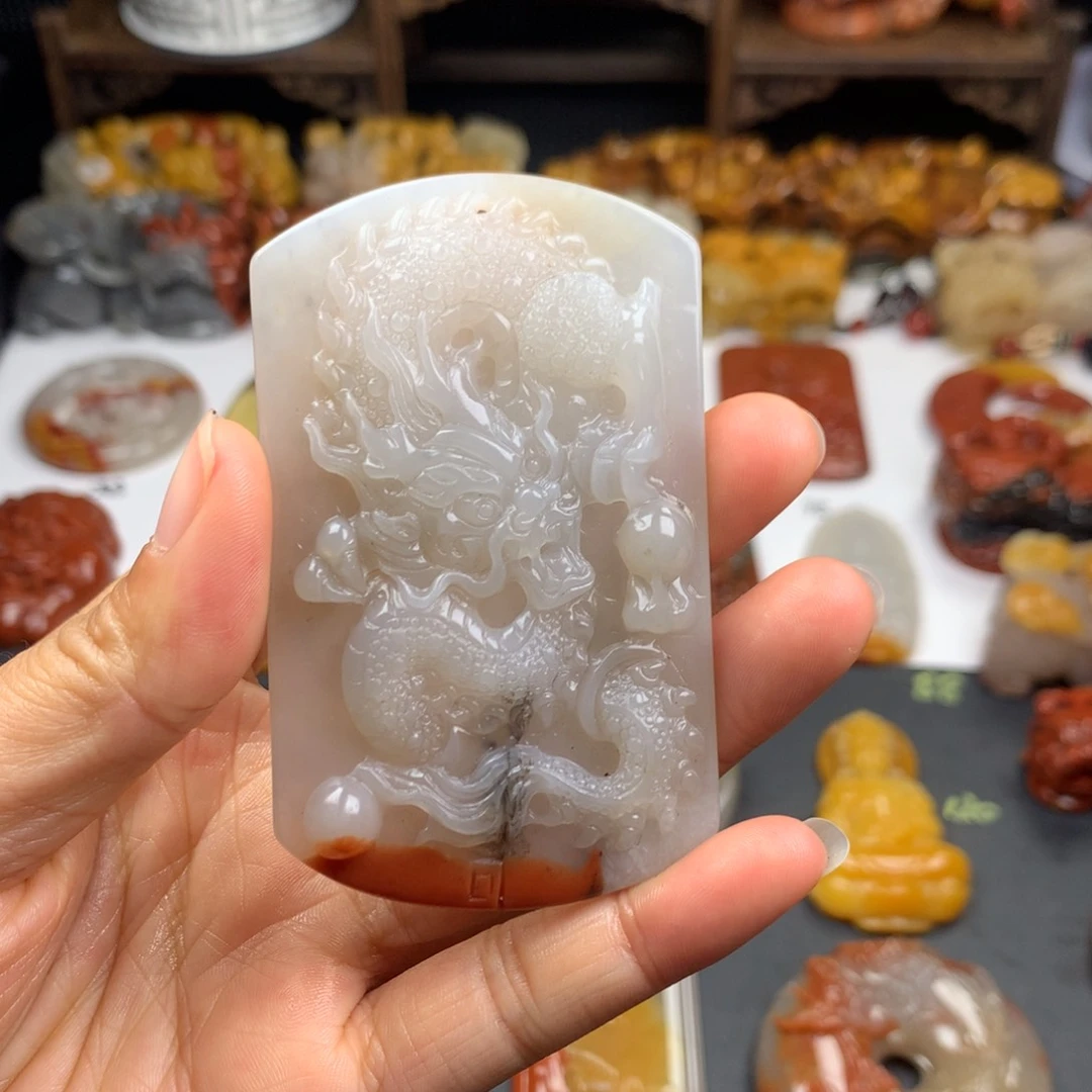 石英质玉（黄龙玉）挂件未镶嵌