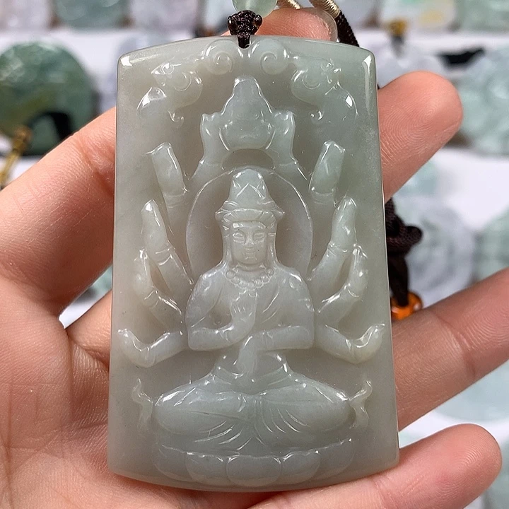 翡翠未镶嵌颈饰千手观音福利