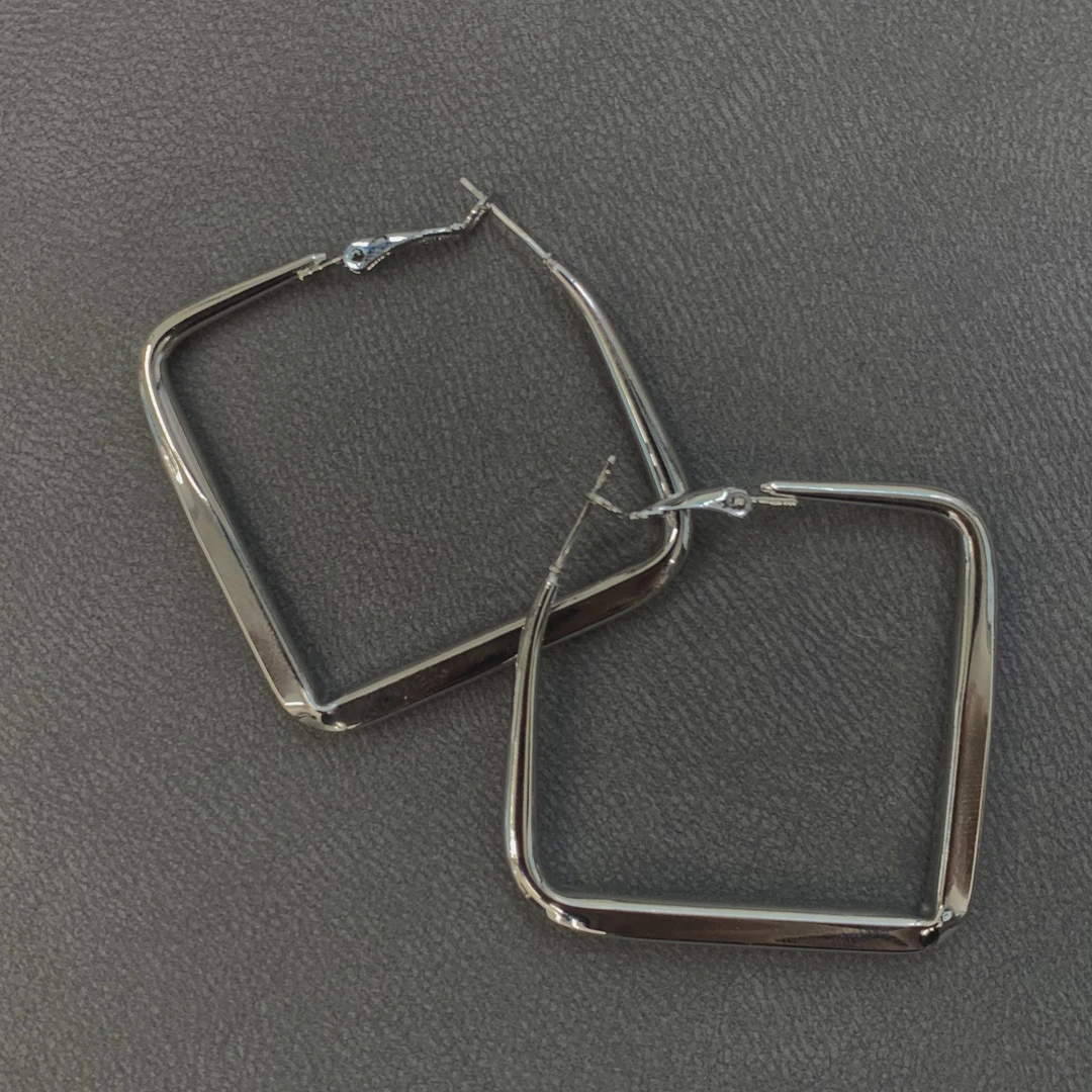 钛钢耳饰 「詹推荐」推荐极简百搭菱形耳环欧美简约小众气质耳环