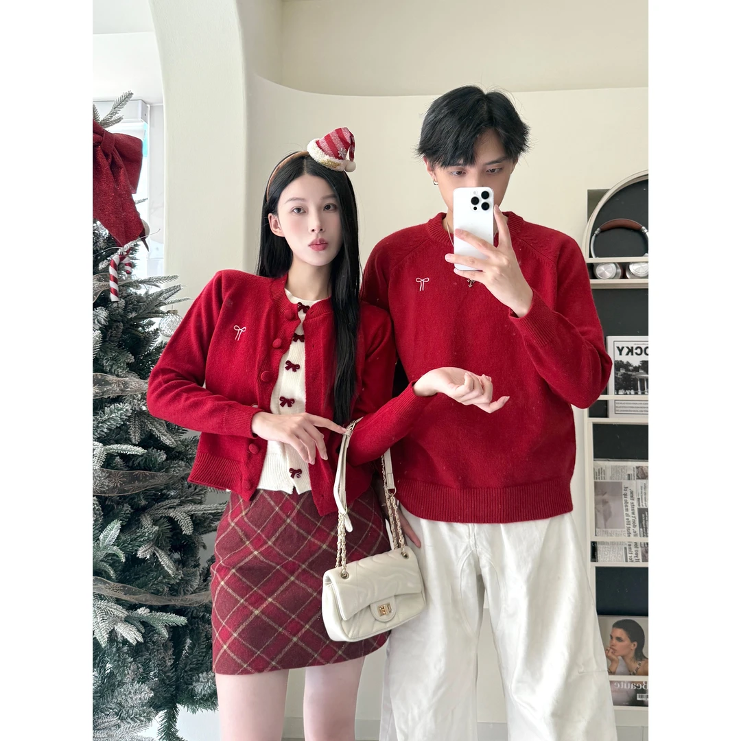 小众设计感情侣装秋季韩版毛衣连衣裙两件套法式一衣一裙ins潮牌