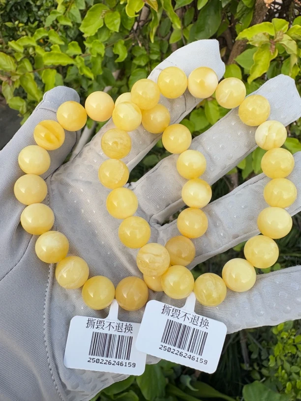 假一赔十，天然琥珀蜜蜡手串，精致百搭显气质，号19 （多样性发一）