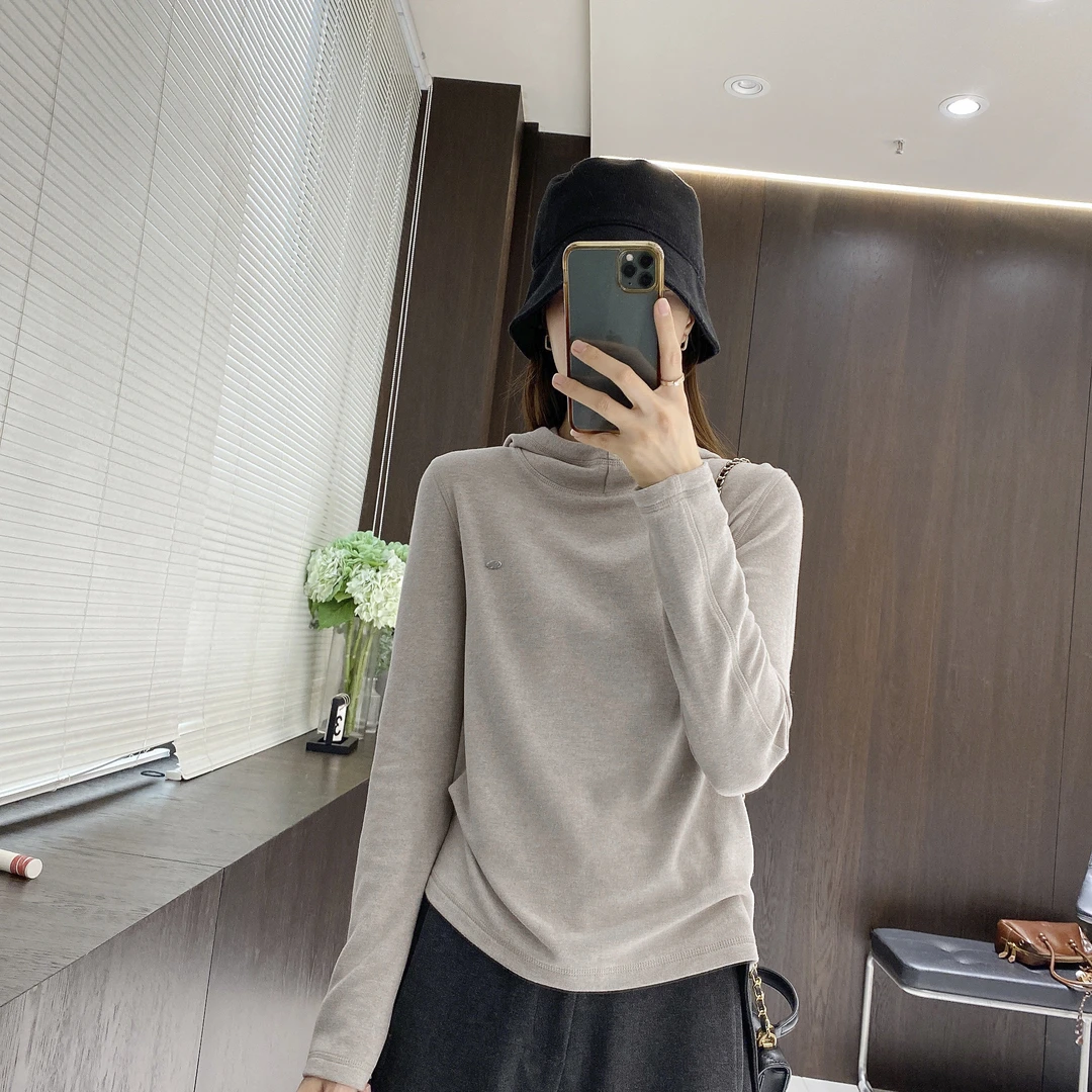 IMFLY金小金自制 磨毛打底衫DYW7698连帽衫女秋冬季休闲内搭上衣