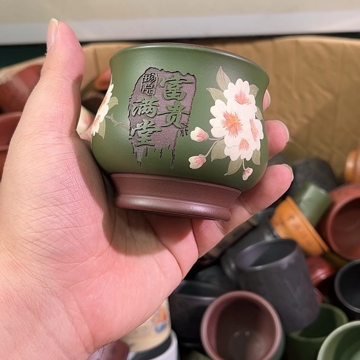 茶杯紫砂看*妹全手工紫砂主人杯