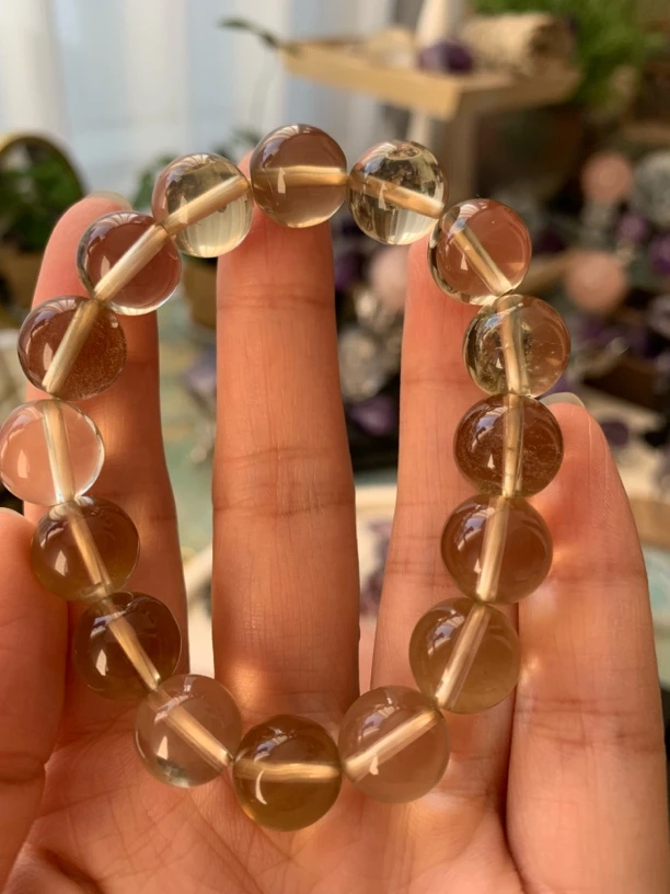 黄水晶手链 12毫米