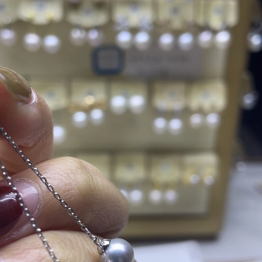 耳饰银S925镶嵌海水珍珠