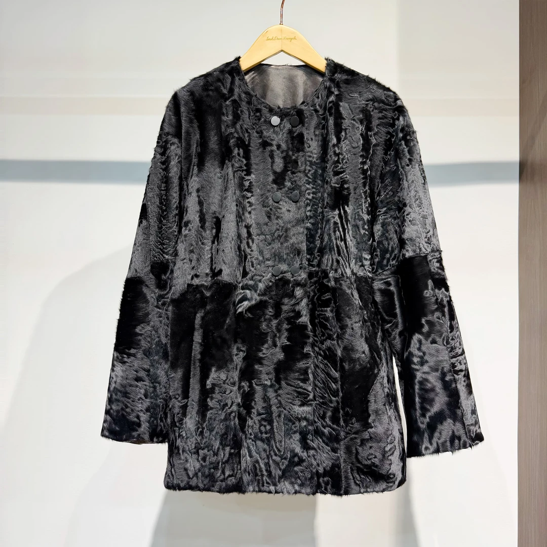 【萨拉迪恩】臻品象羔 皮毛一体 时尚女士外套