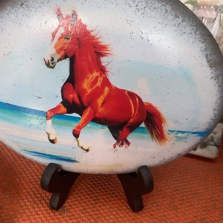 石材马摆件真美啊