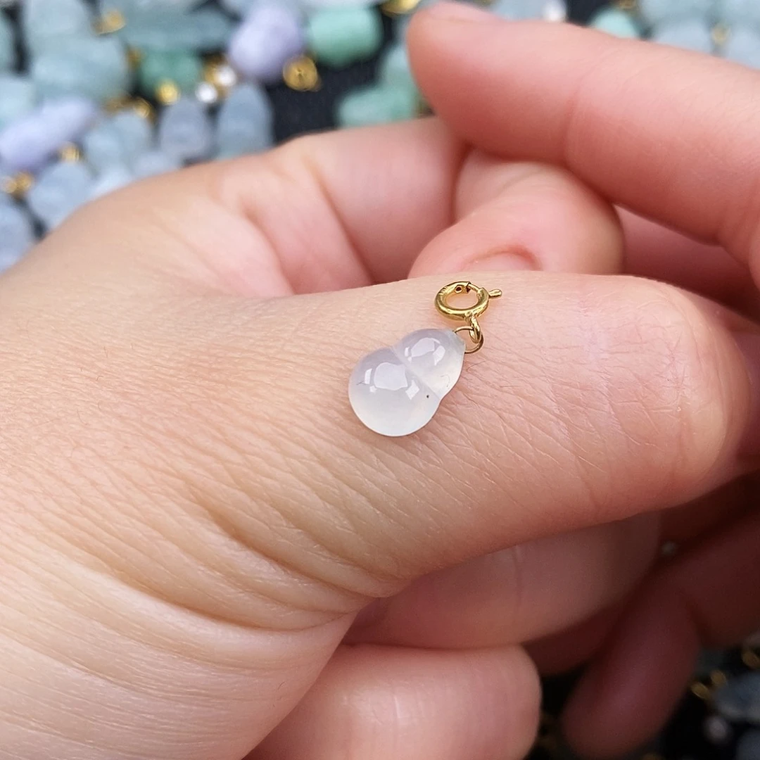 翡翠颈饰18K金镶嵌葫芦