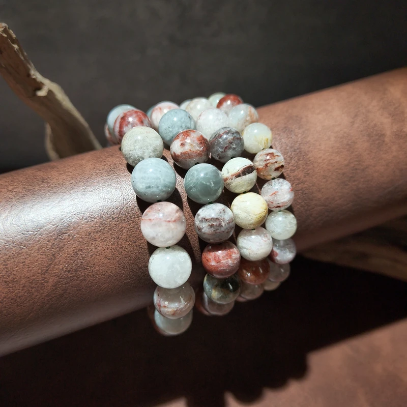 【黑胖珠宝】H0239 天然水晶千层幽灵单圈手串多样性发其一