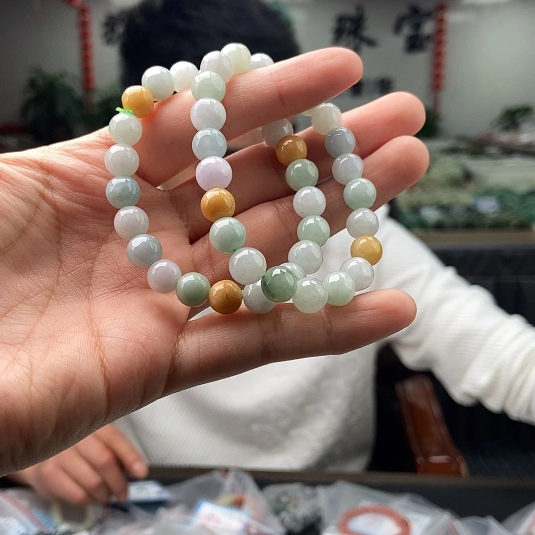 翡翠未镶嵌颈饰手串 颜色多样性发拍一发一