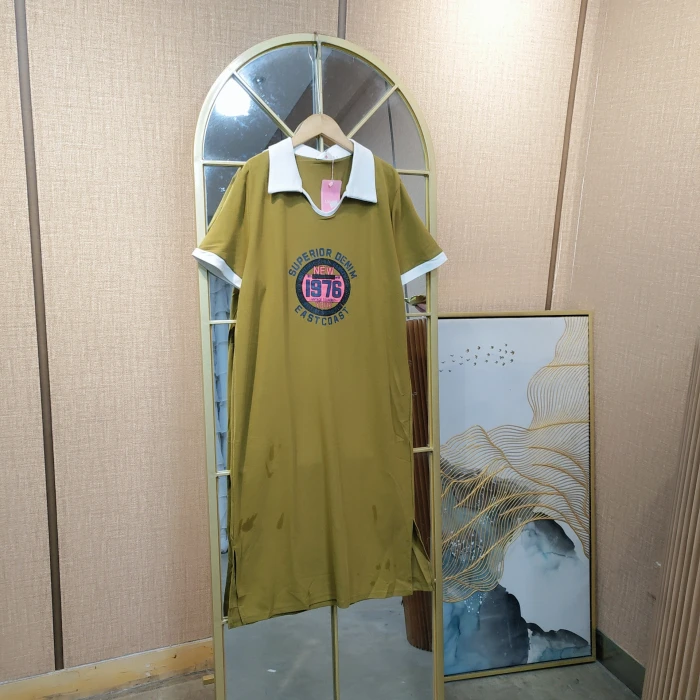 CL108孕妇黄色连衣裙M90-130L140