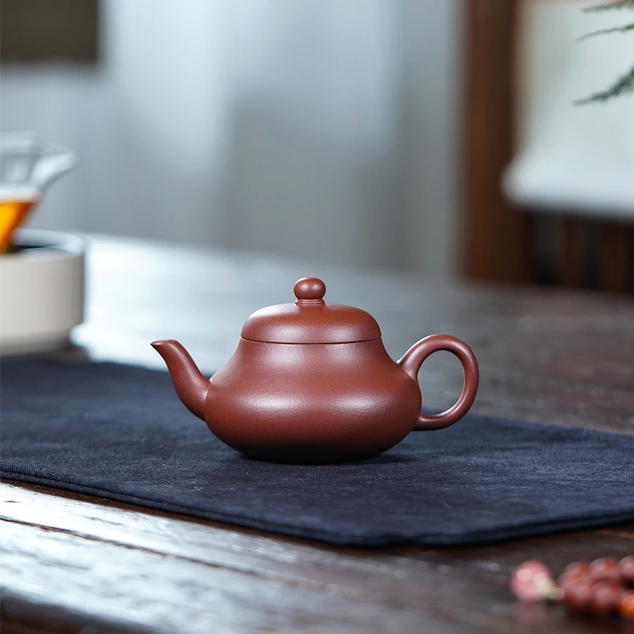 遇壶堂红皮龙君德150cc正宗宜兴纯手工原矿紫砂壶0838泡茶壶