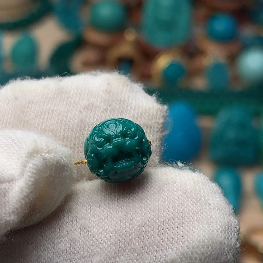 未镶嵌绿松石珠宝奇石9.5m m