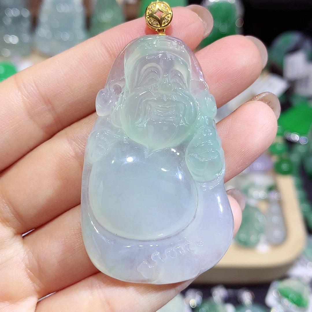 翡翠18K金镶嵌颈饰财