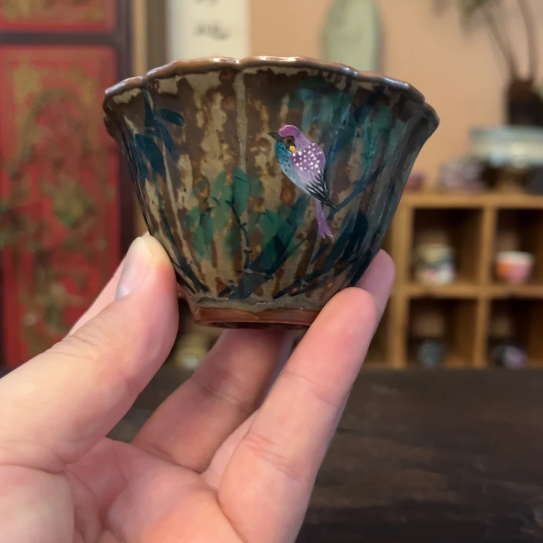 柴烧纯手工手绘陶瓷