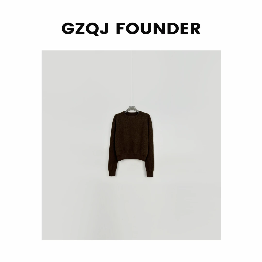 GZQJ【温柔绵绵衫】小众设计感套头宽松羊毛毛衣 9097