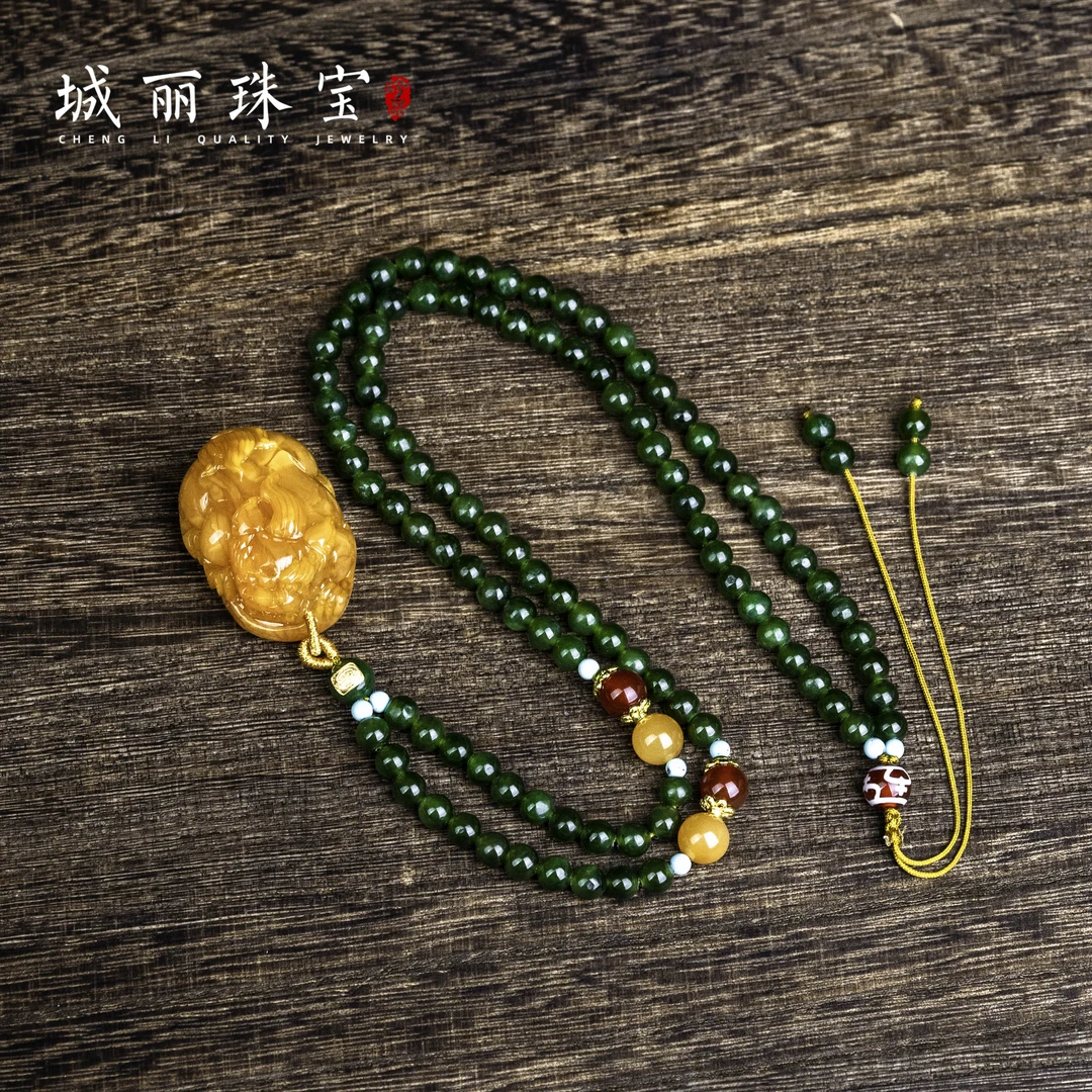 非金属皮质项链  【九紫貔貅万才】貔貅金福项链/条ZJH-9024