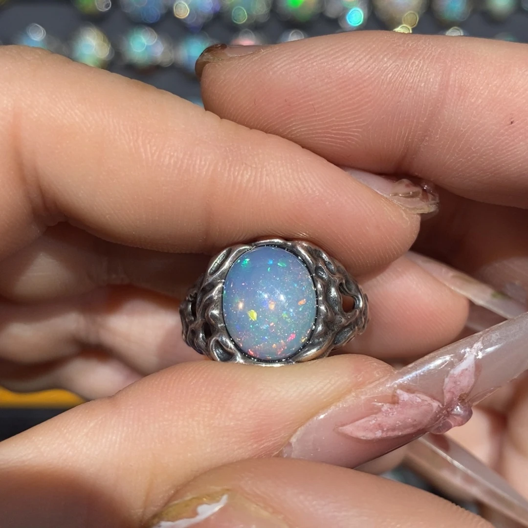 欧泊银S925镶嵌戒指