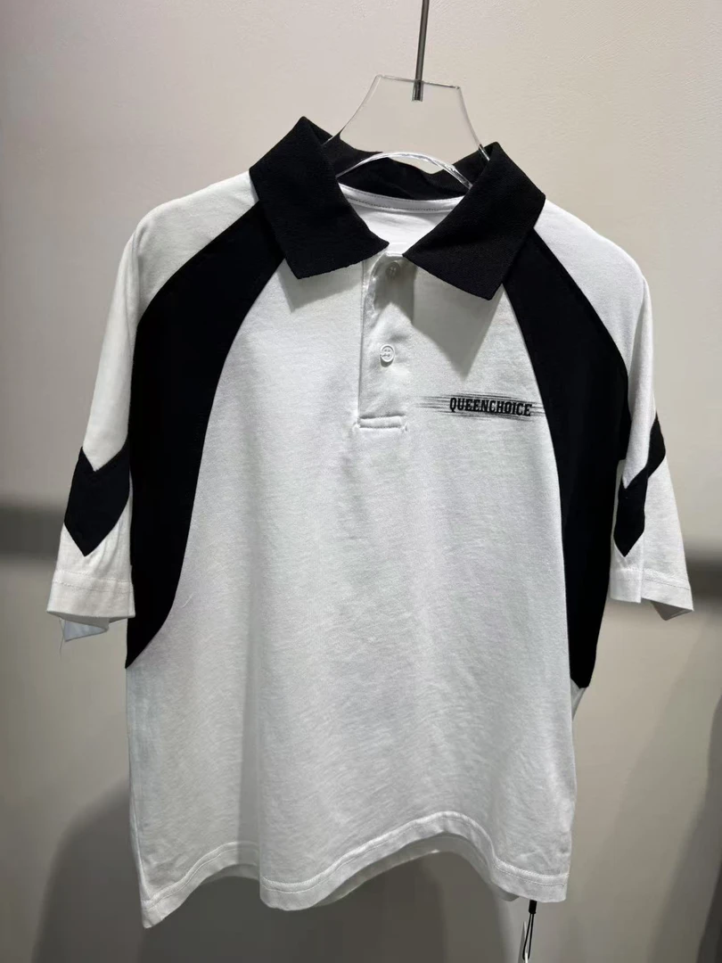 XTJ STUDIO童装 设计师款 MC中大童 拼色POLO衫 新品