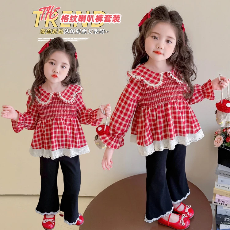 女童洋气时尚套装春秋季2025新款女宝宝休闲娃娃衫儿童秋款两件套