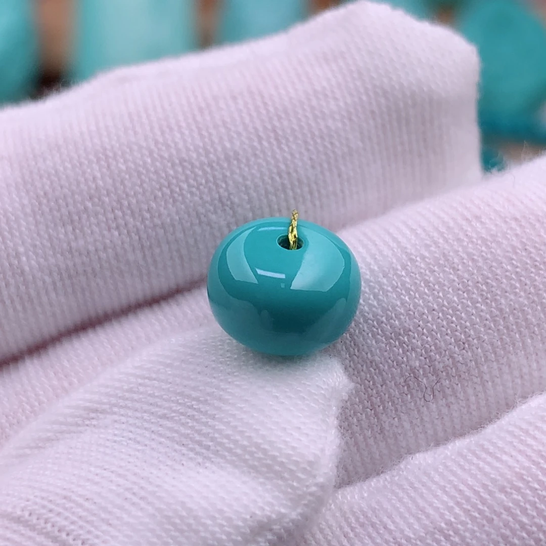 绿松石珠宝奇石未镶嵌9.5mm隔珠扣