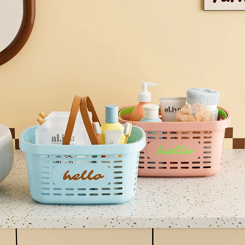 手提洗澡篮浴筐洗漱筐卫生间沥水收纳筐家用学生宿舍澡堂收纳篮子