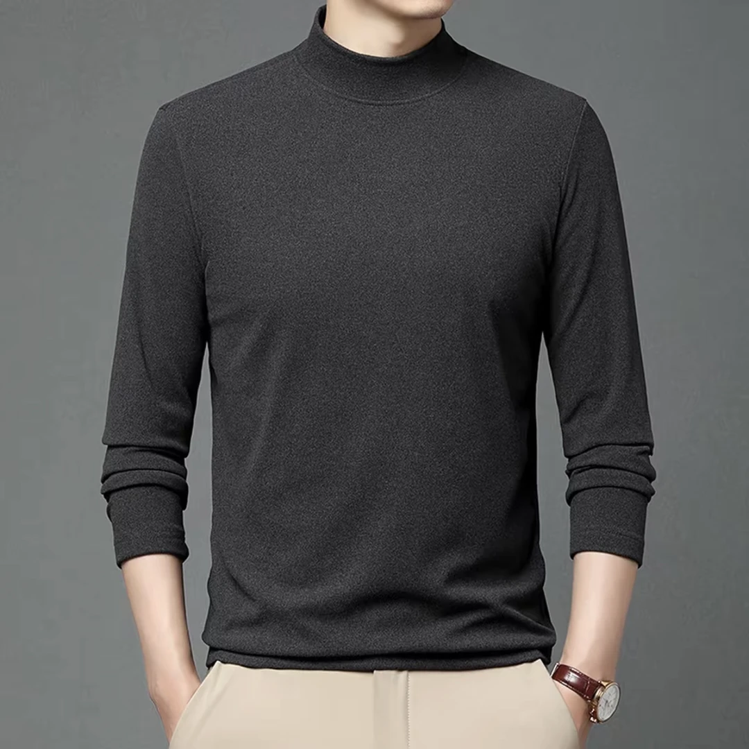 德绒半高领长袖卫衣T恤百搭男秋冬季潮流休闲卫衣内搭外套打底衫