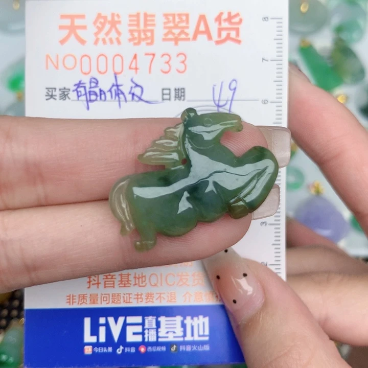 翡翠未镶嵌颈饰马