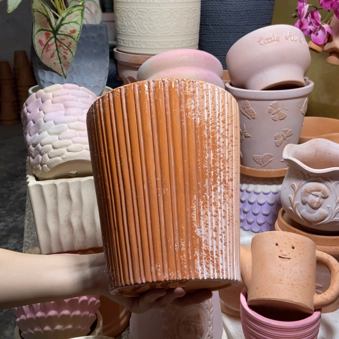 20×22复古直纹盆1个