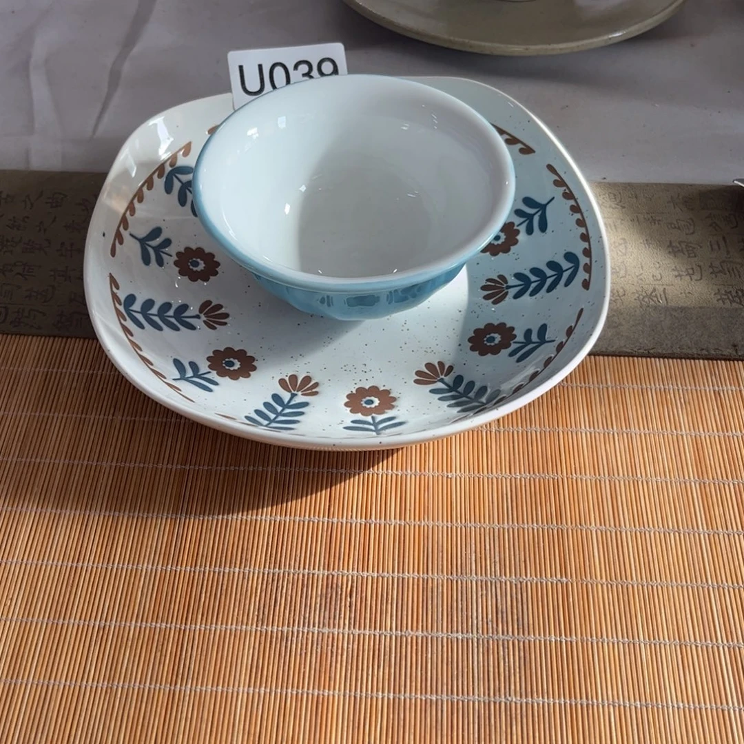 瓷景德镇粗陶复古盘碗微瑕