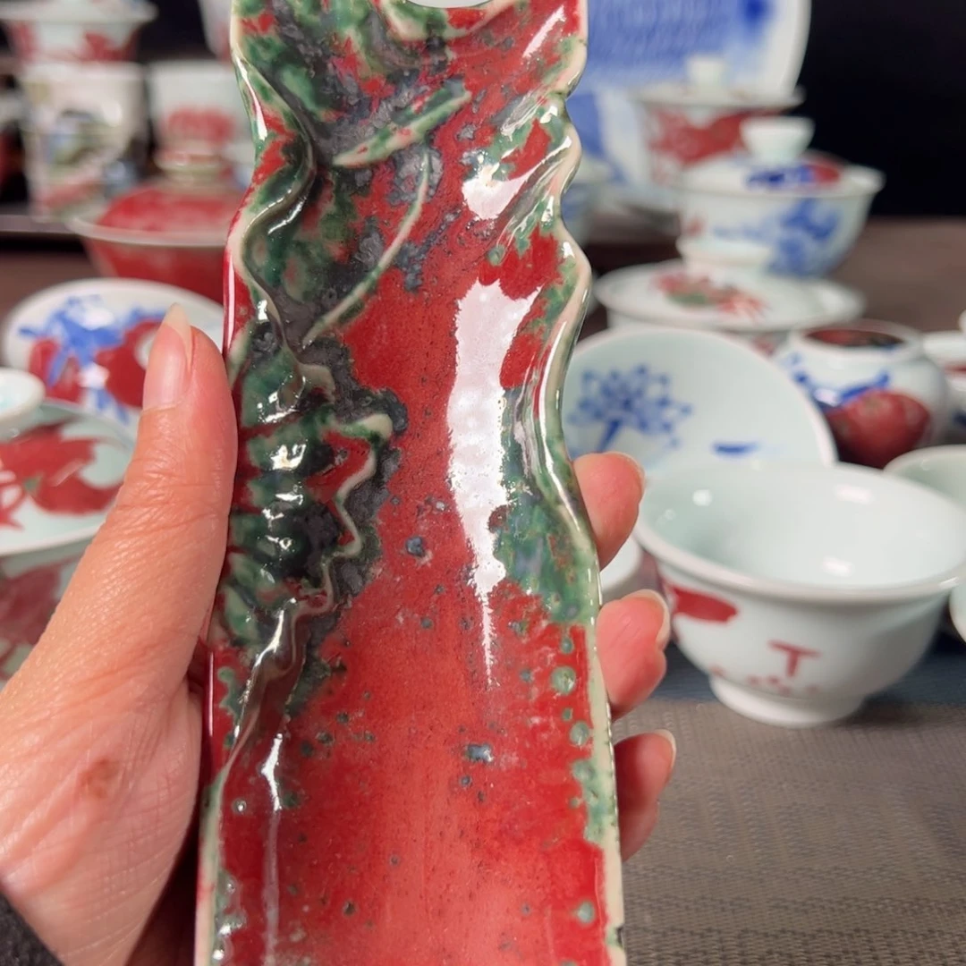 杯原矿青花釉里红瓷器