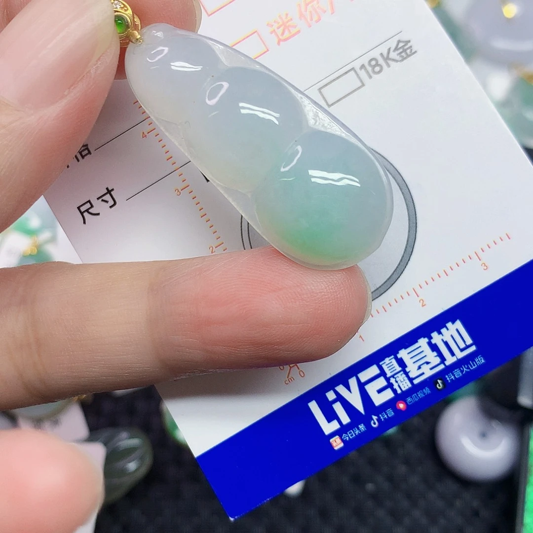 翡翠未镶嵌颈饰豆子