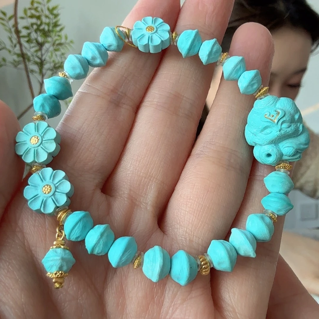 绿松石18K金镶嵌珠宝奇石