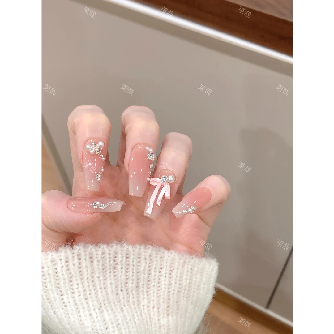 茉哉【心动时刻】纯手工定制美甲拆卸穿戴甲A5277