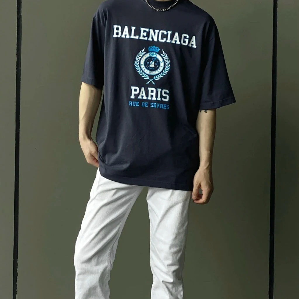 95新 Balenciaga/巴黎世家 2256/麦穗印花圆领短袖/3/95新