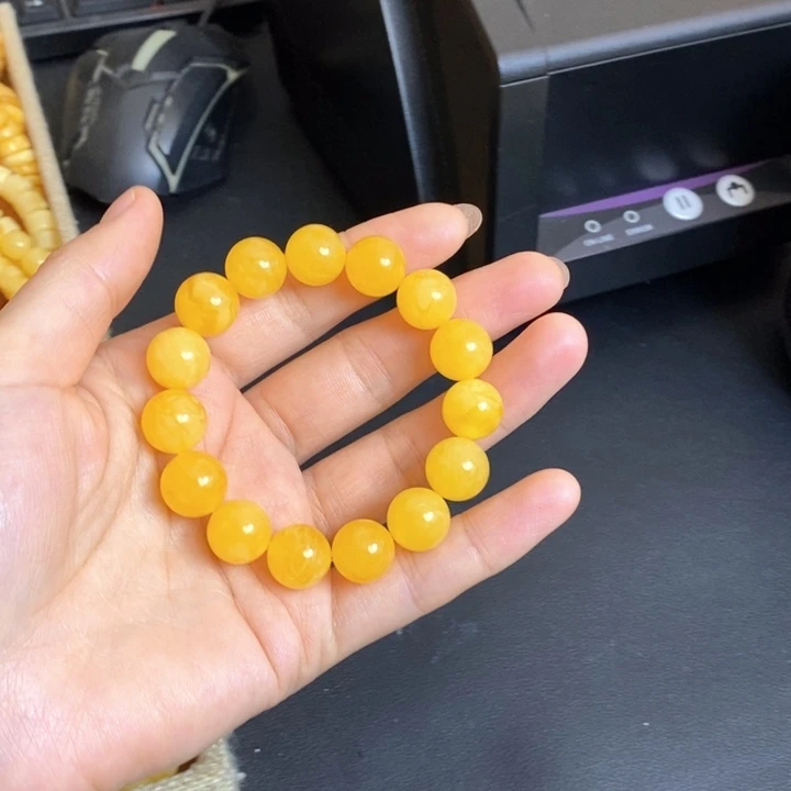 琥珀未镶嵌手链天然无优化琥珀蜜蜡