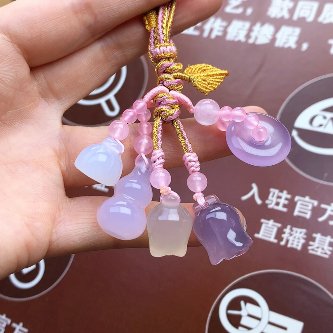 【闪购商品】玛瑙/玉髓车挂未镶嵌钥匙扣