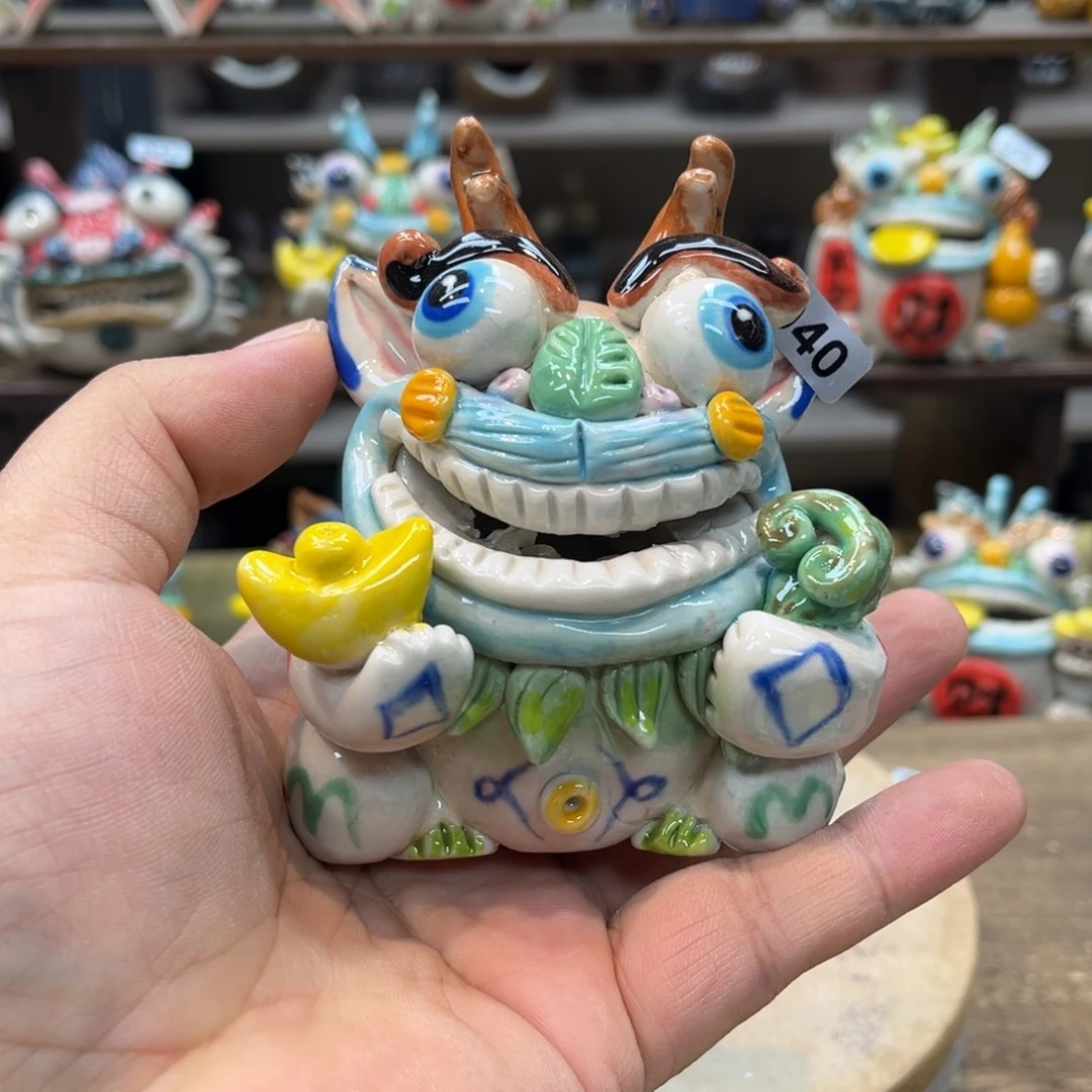 摆件纯手工抽象陶瓷摆件040