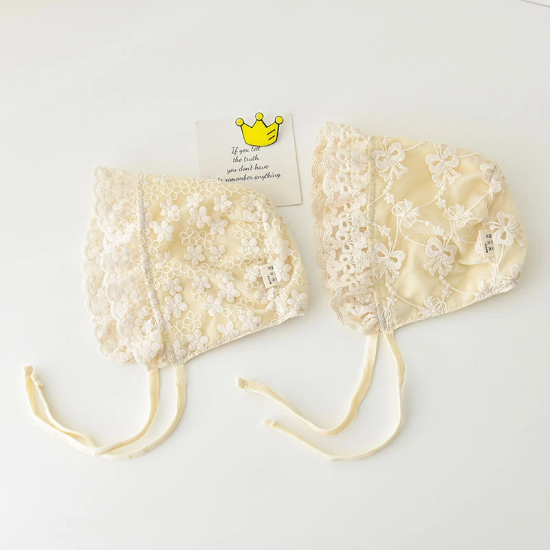 婴儿帽子春秋季遮阳薄款公主帽女宝宝防晒宫廷帽新生儿包头护耳帽