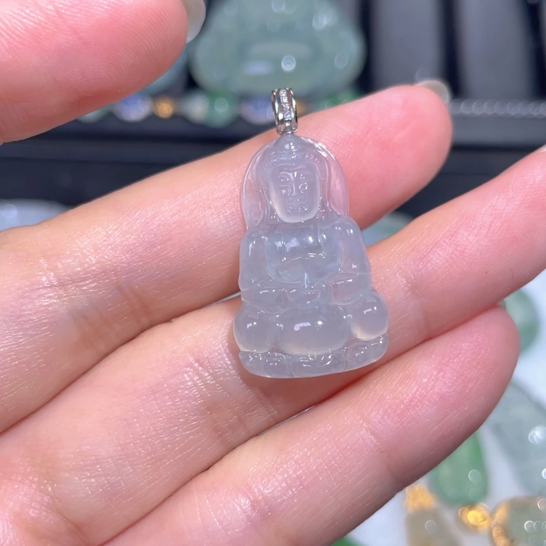 颈饰18K金镶嵌翡翠翡翠