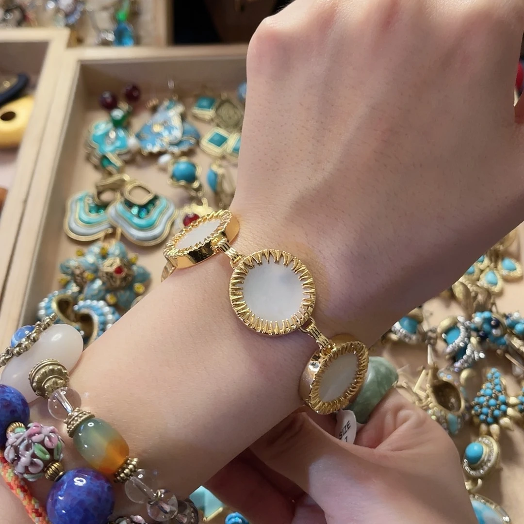 黄铜琉璃925银手链