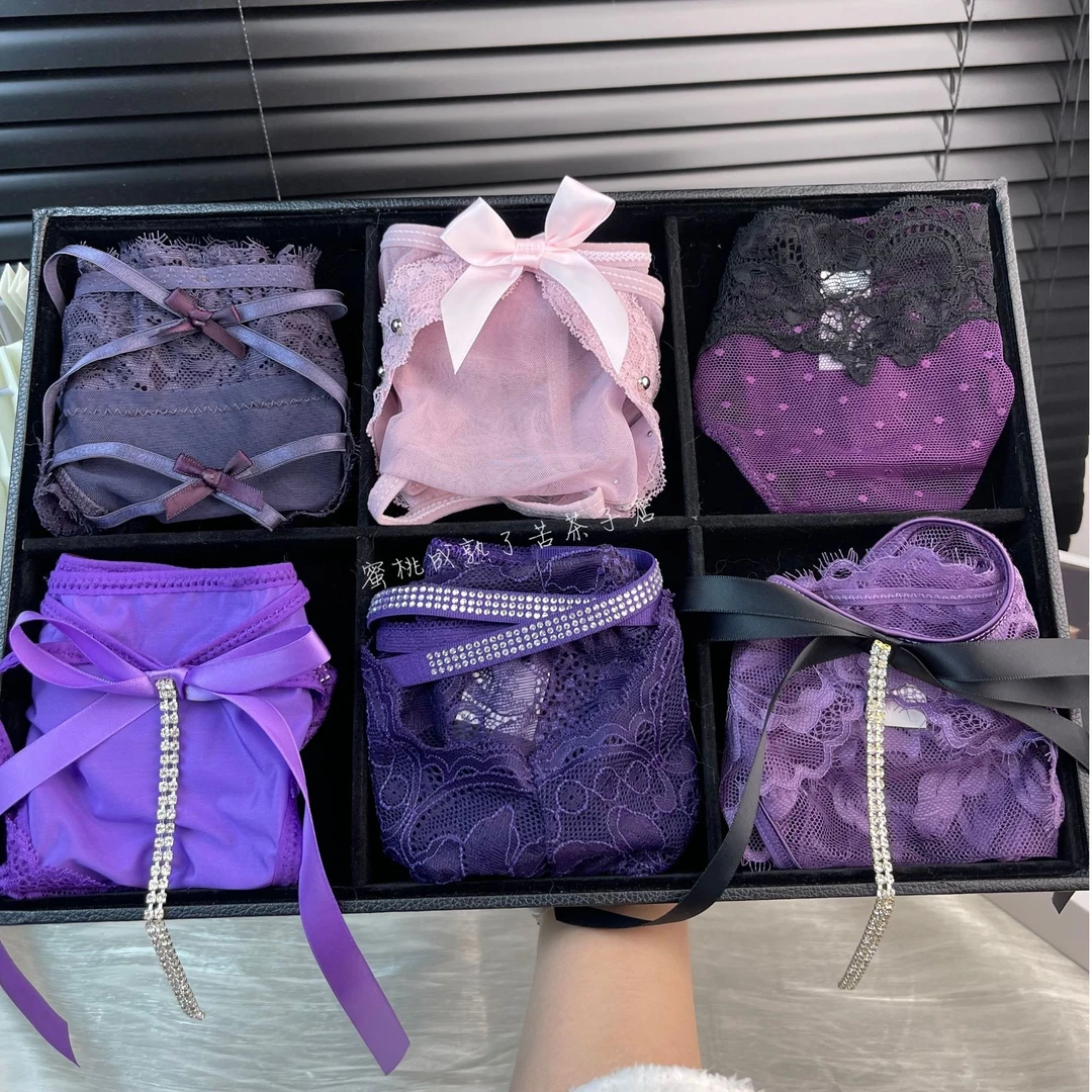 【紫属于你】紫色系组合情人节高级轻奢性感蕾丝内裤女送女友送老婆