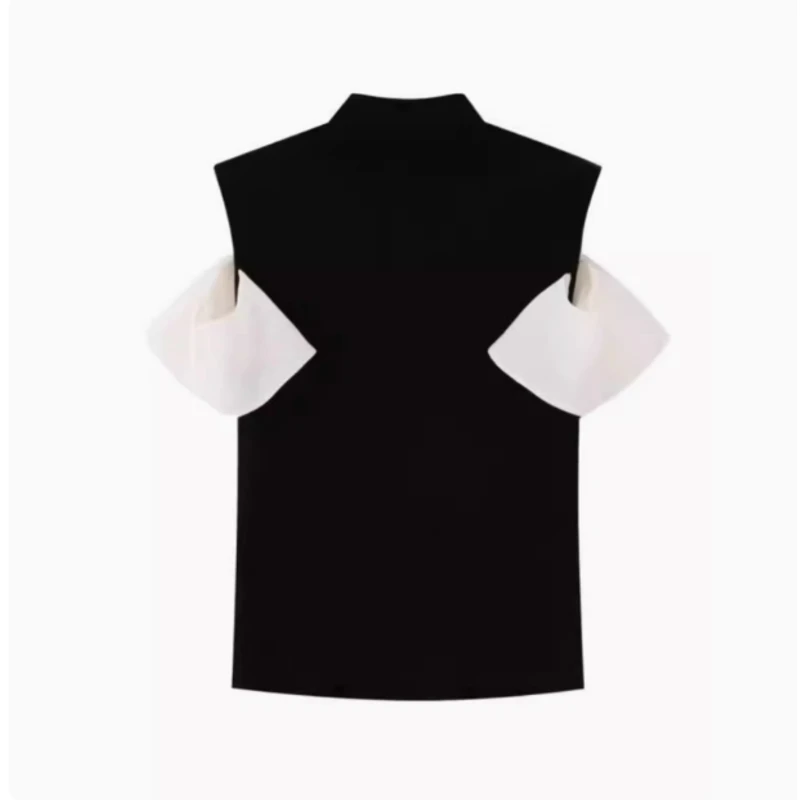 &25艾家同款夏季新款百搭荷叶边冰丝包副乳针织衫上衣女-40428157